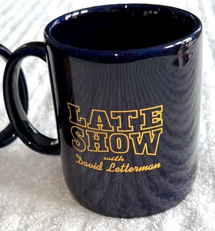 Late Show David Letterman Cobalt Blue Coffee Cups - Set of 2 - photo 3