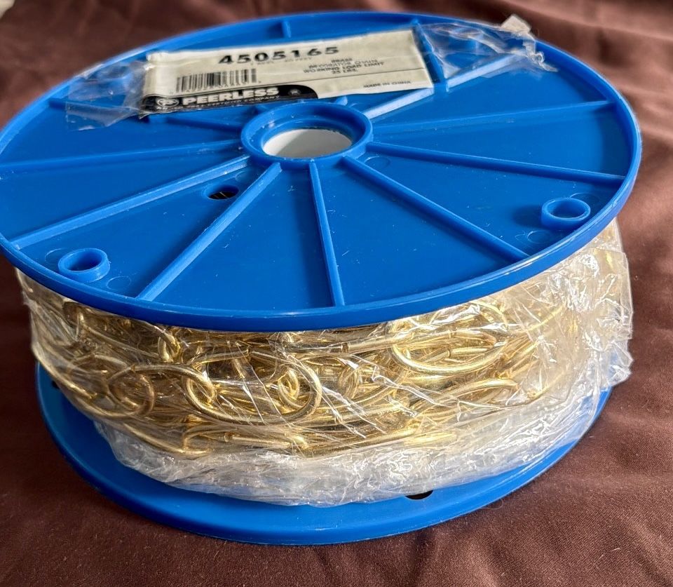 Shiny Brass Decorator Chain - Peerless 40 FT Reel