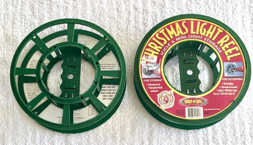 Christmas Light Reel-Wrap-N-Roll Storage Set of 2 - New - photo 2