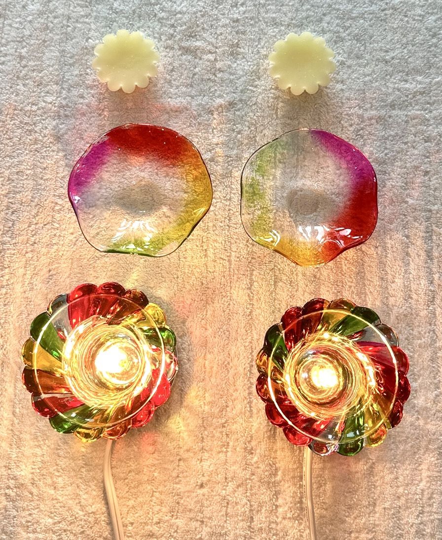 Rainbow Swirl Glass Electric Touch Control Dimmable Fragrance Oi - photo 5