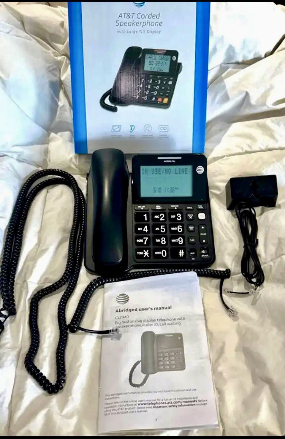 AT&T Corded Telephone with Speakerphone, Large Display