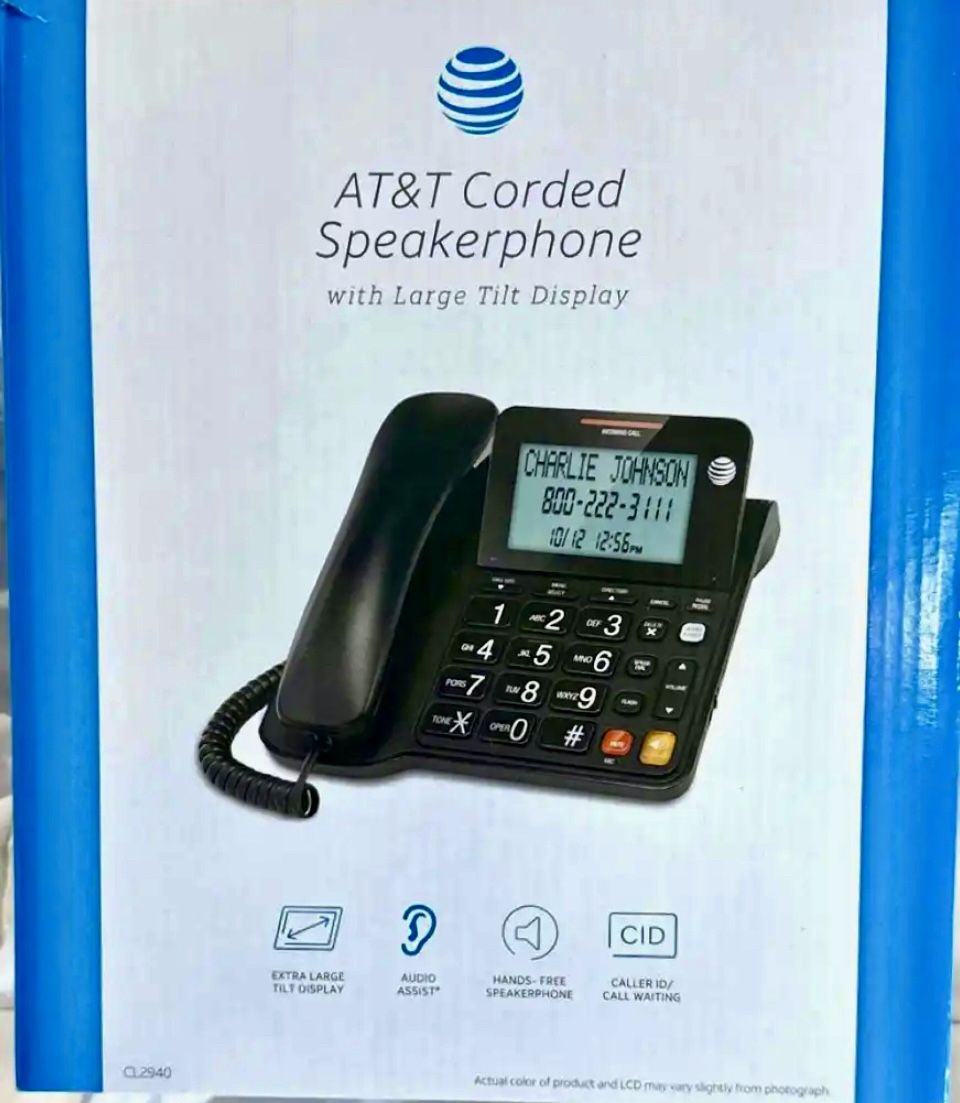 AT&T Corded Telephone with Speakerphone, Large Display - photo 2