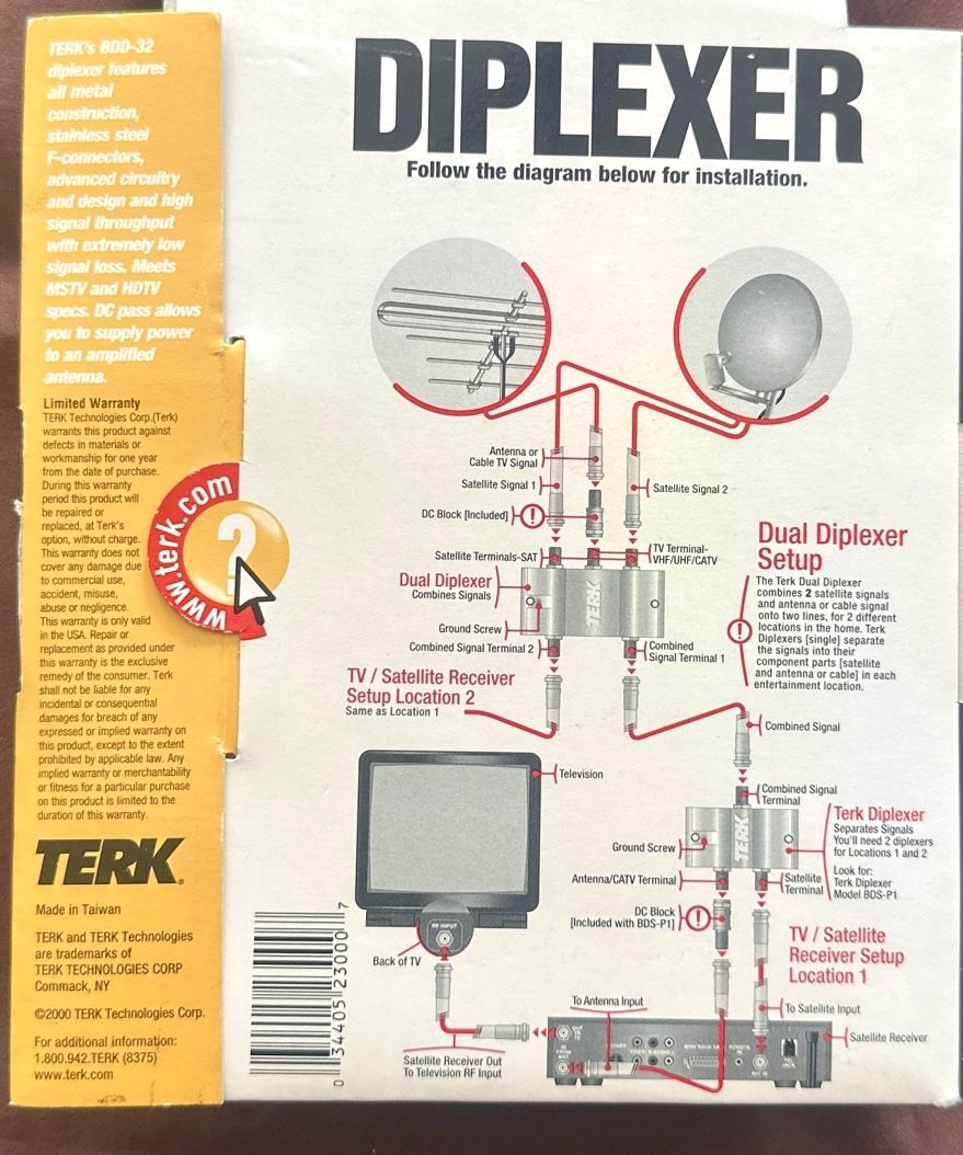 Terk BDD Dual Satellite Diplexer - New - photo 2