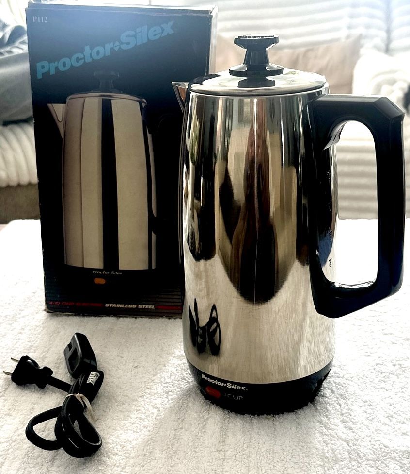 Proctor Silex Electric Percolator - 12-Cup Stainless Steel - Vin
