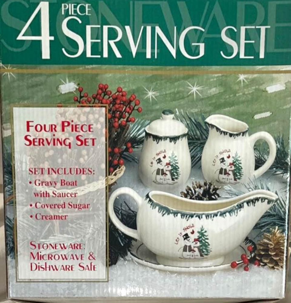 Stoneware Serving Set - 4 Piece Christmas Edition