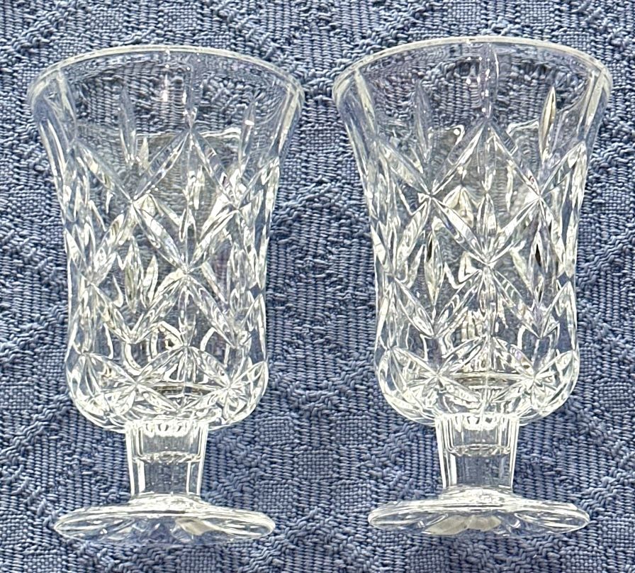 Block Crystal Olympic 7" Hurricane Candle Holders - Set of 2 Vin - photo 2