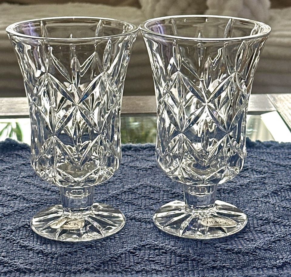 Block Crystal Olympic 7" Hurricane Candle Holders - Set of 2 Vin - photo 3