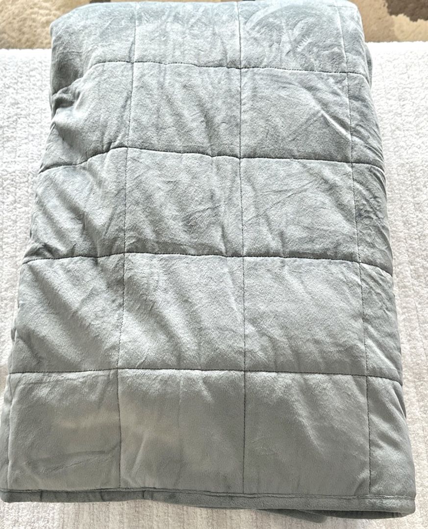 Queen Weighted Blanket 20 lbs Dark Grey Sherpa/Minky New - photo 3