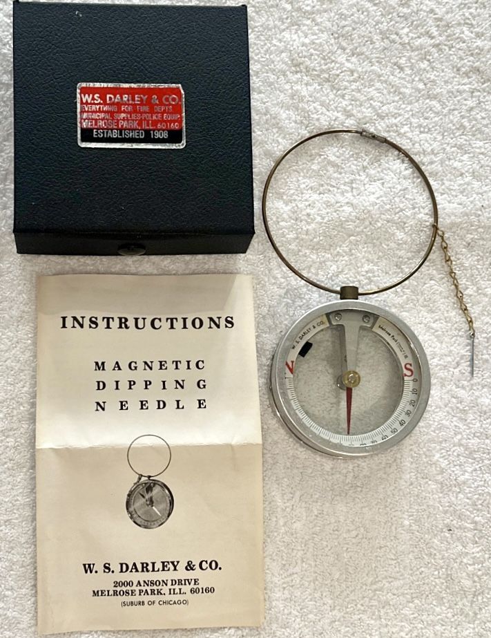 Antique WS Darley Mining Compass & Case w/ Instructions