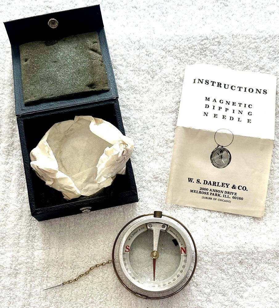 Antique WS Darley Mining Compass & Case w/ Instructions - photo 4