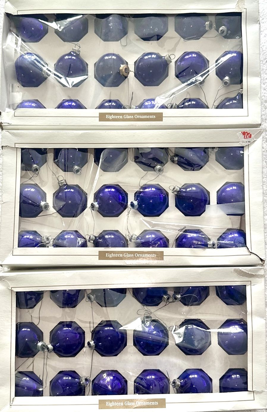 Vintage 2001 Target Purple Glass Christmas Ornaments - 54 Total