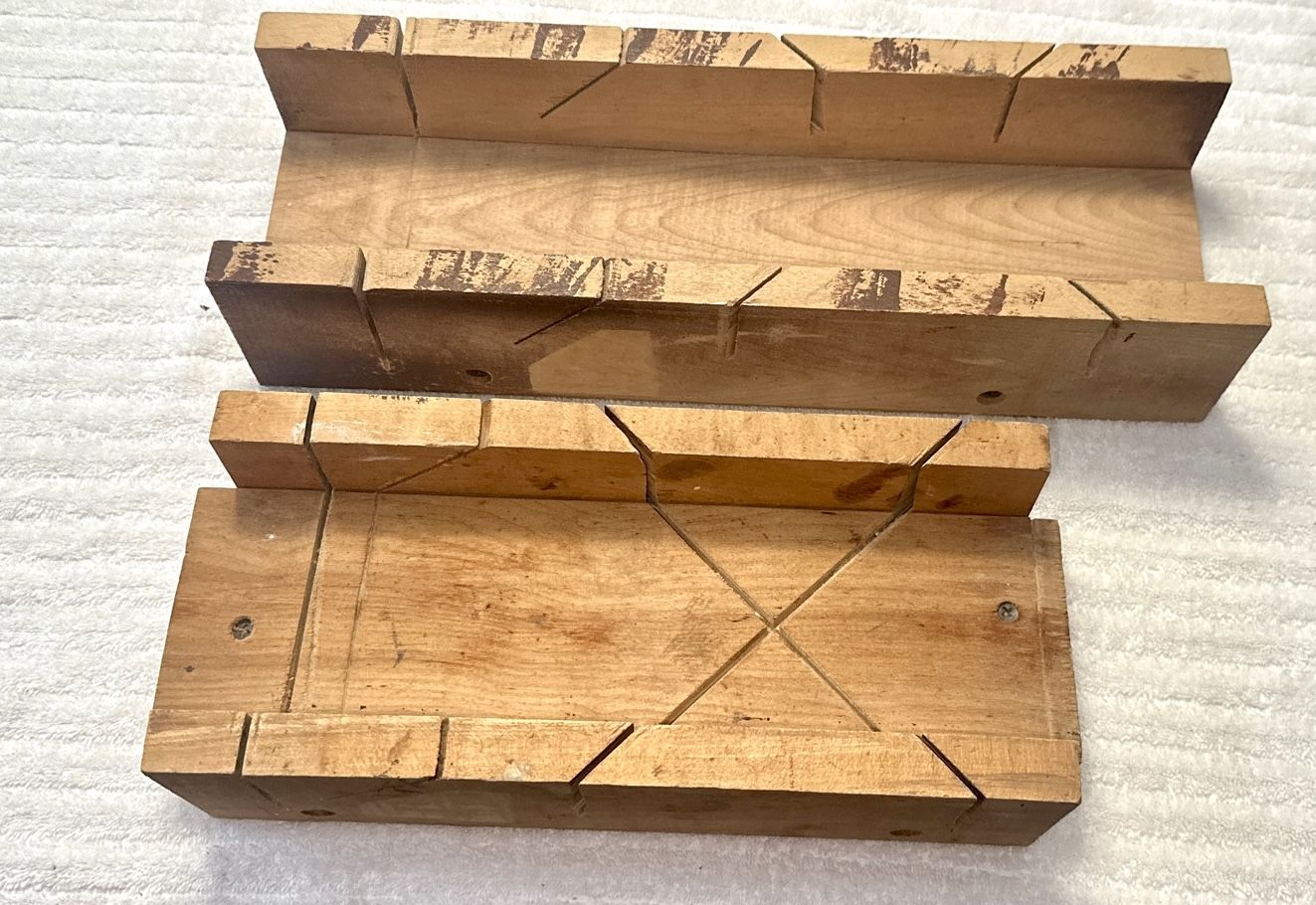 Hemp Wooden Mitre Boxes - Set of 2 - Vintage Hardwood