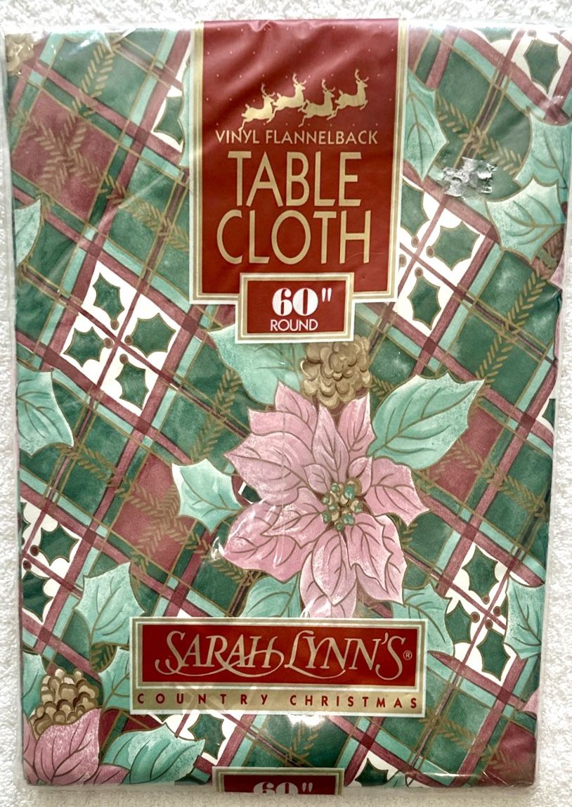 Set of 3 Round Holiday Vinyl Tablecloths - 60" Flannel Back - photo 5