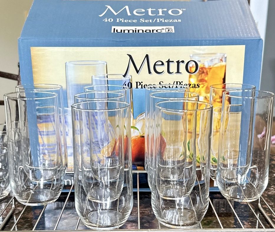 40 Pc Vintage Metro-Luminarc Tumbler Glass Set - New in Box - photo 3