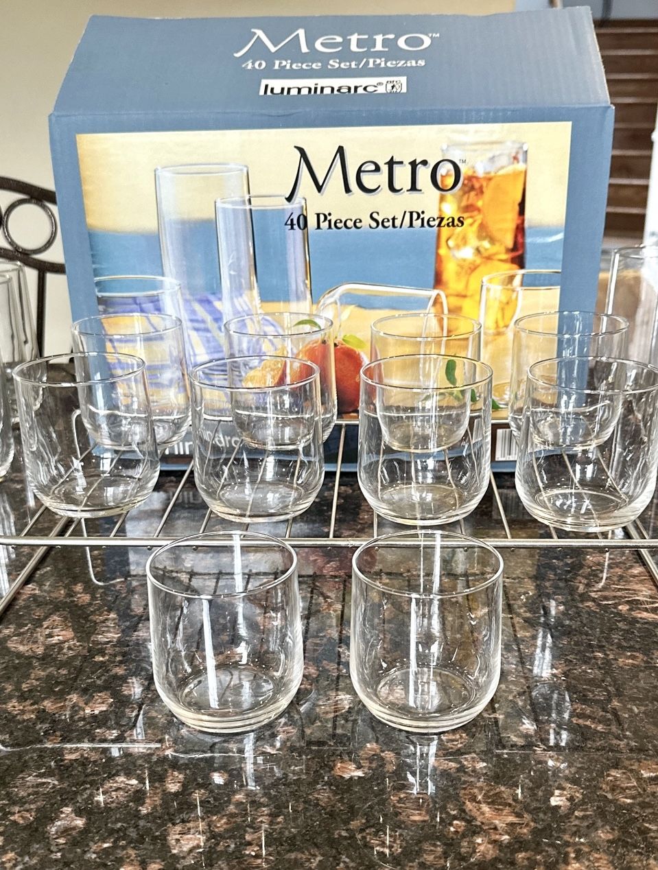 40 Pc Vintage Metro-Luminarc Tumbler Glass Set - New in Box - photo 5