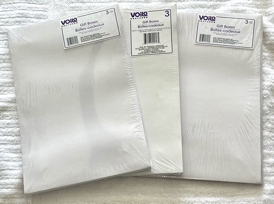 Gift Boxes-Set of 9 - White-Shirt Size- New sealed in packages. - photo 3