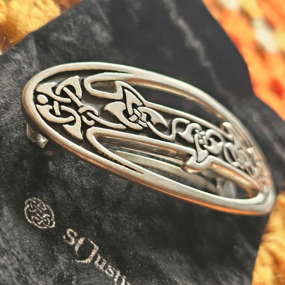 1994 St. Justin Pewter Celtic Knot Hairslide Barrette - photo 2