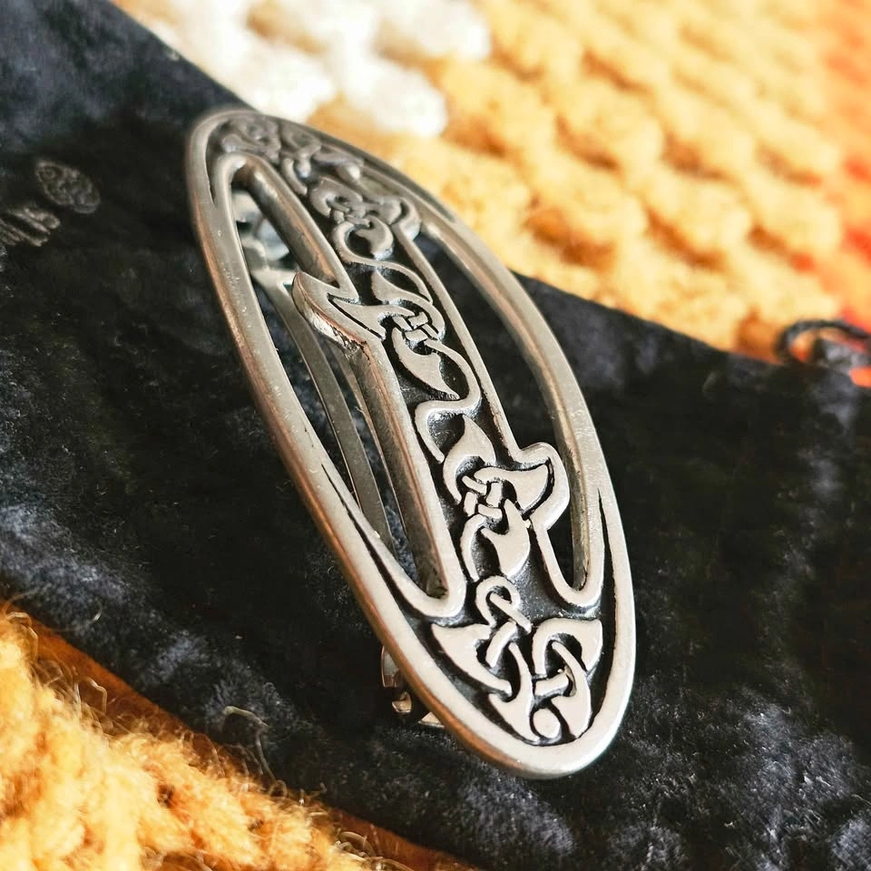 1994 St. Justin Pewter Celtic Knot Hairslide Barrette - photo 3