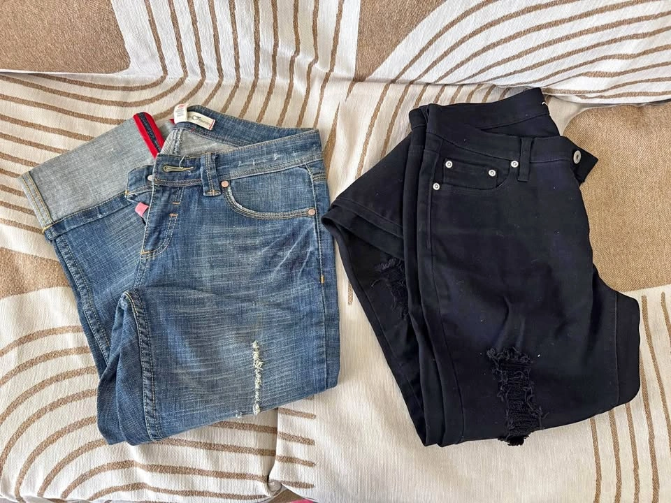Capri Blue Jeans and Black Jeans