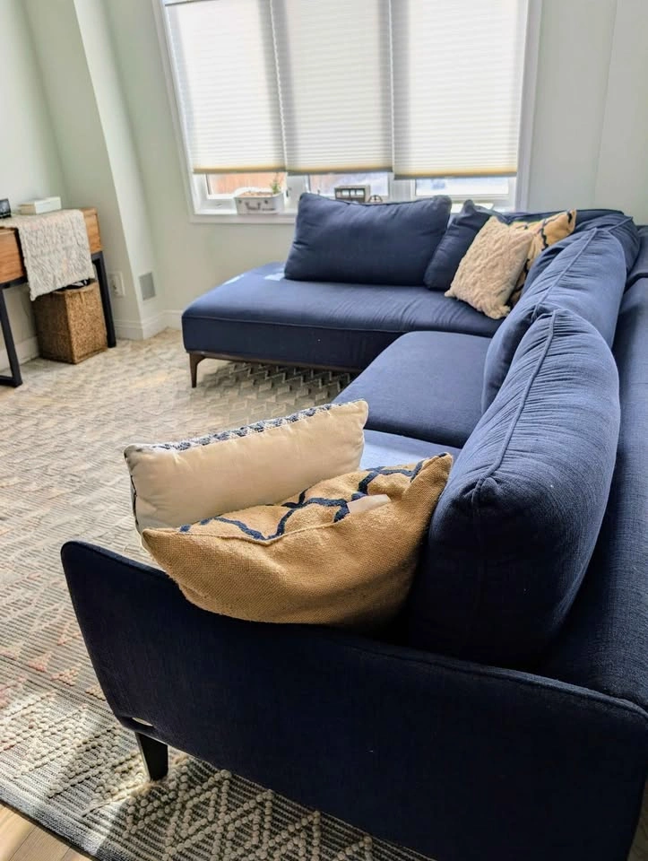 Navy Blue Sectional 2-Piece L-Shape Couch - Left Facing - photo 2