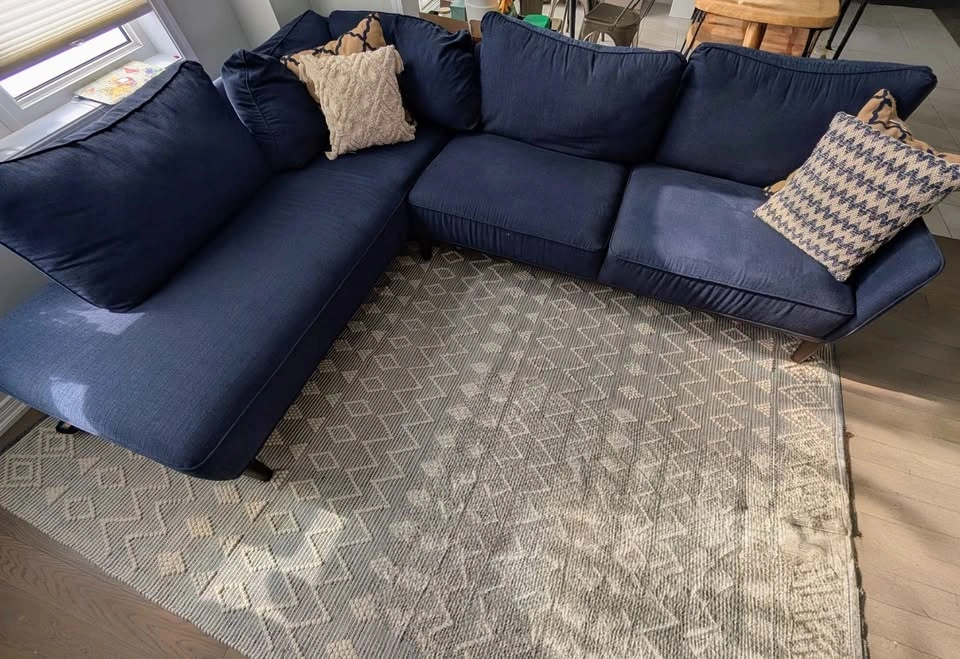 Navy Blue Sectional 2-Piece L-Shape Couch - Left Facing - photo 3