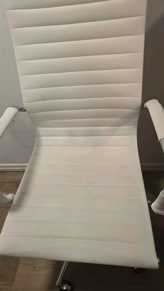 White Executive Rolling Office Chair with Armrests - photo 2