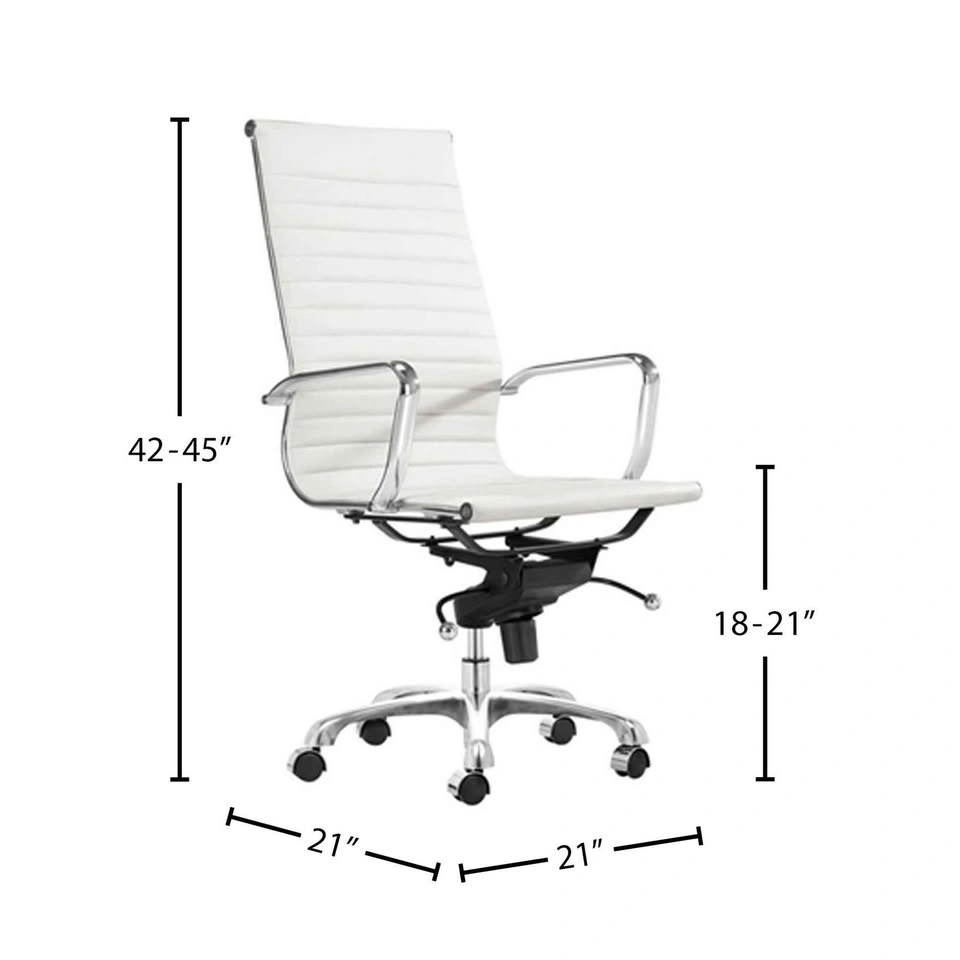 White Executive Rolling Office Chair with Armrests - photo 4
