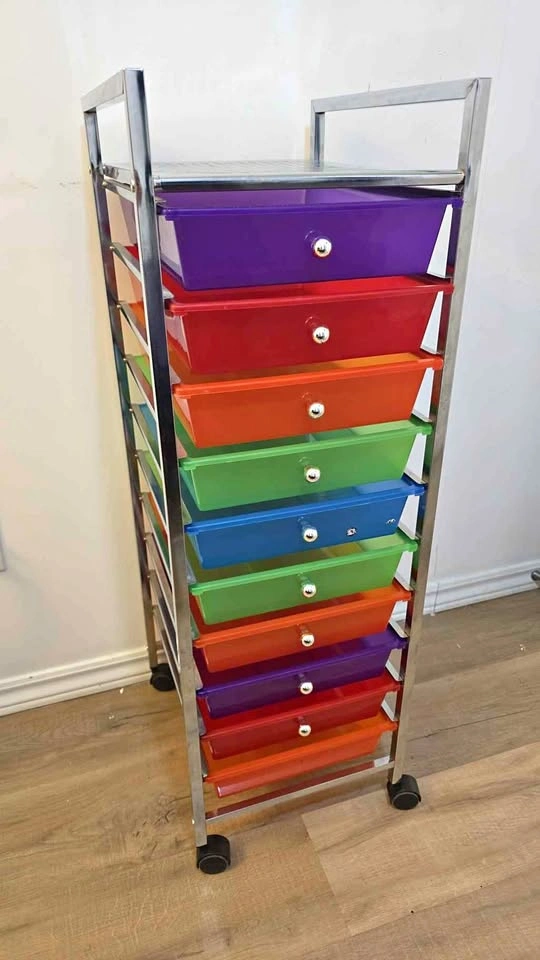 10-Drawer Rolling Storage Cart - Multi-Color