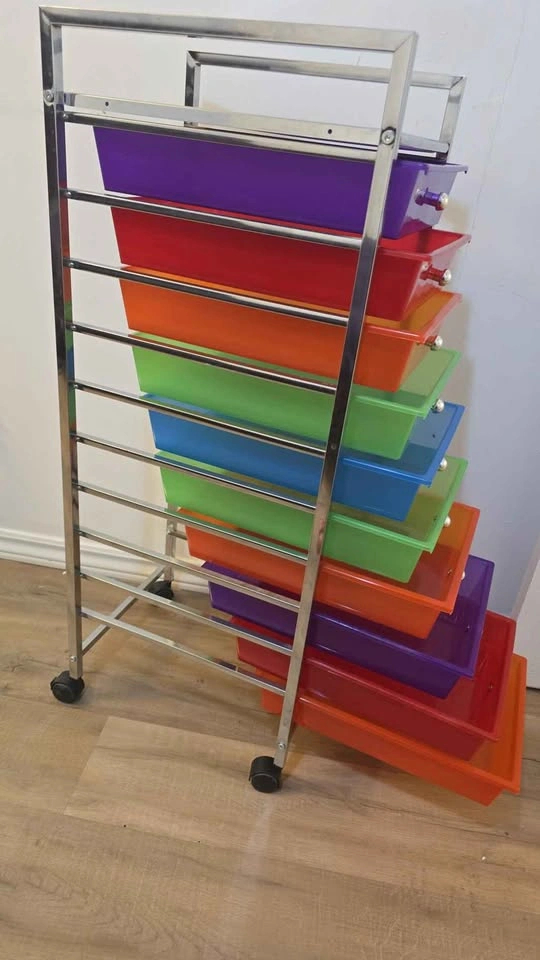 10-Drawer Rolling Storage Cart - Multi-Color - photo 3
