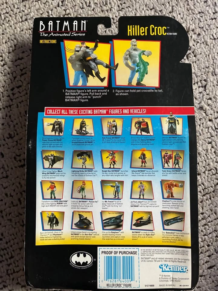 1994 Kenner Batman: The Animated Series Killer Croc - photo 2