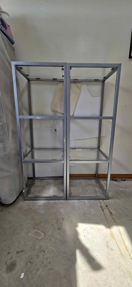 2 Metal Frame Display Shelves
