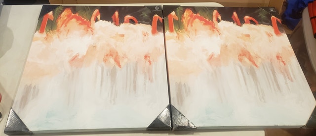 Canvas Flamingo Wall Art - New - $20 each or 2 for $35