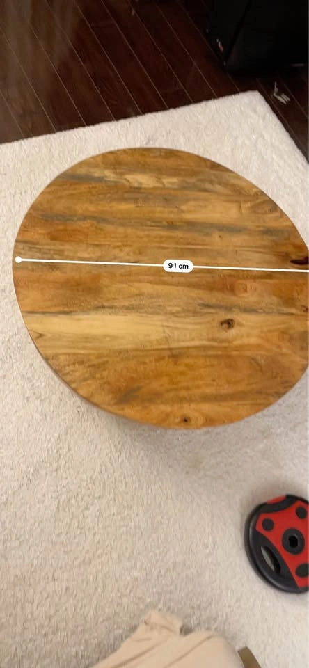 Round Wood Coffee Table - photo 2