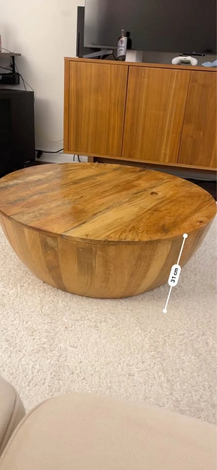 Round Wood Coffee Table - photo 3
