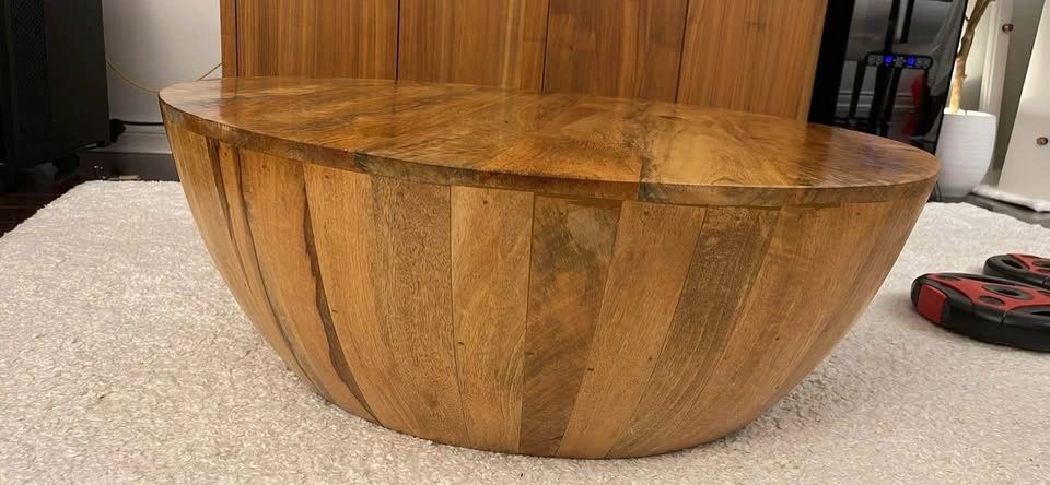 Round Wood Coffee Table - photo 5