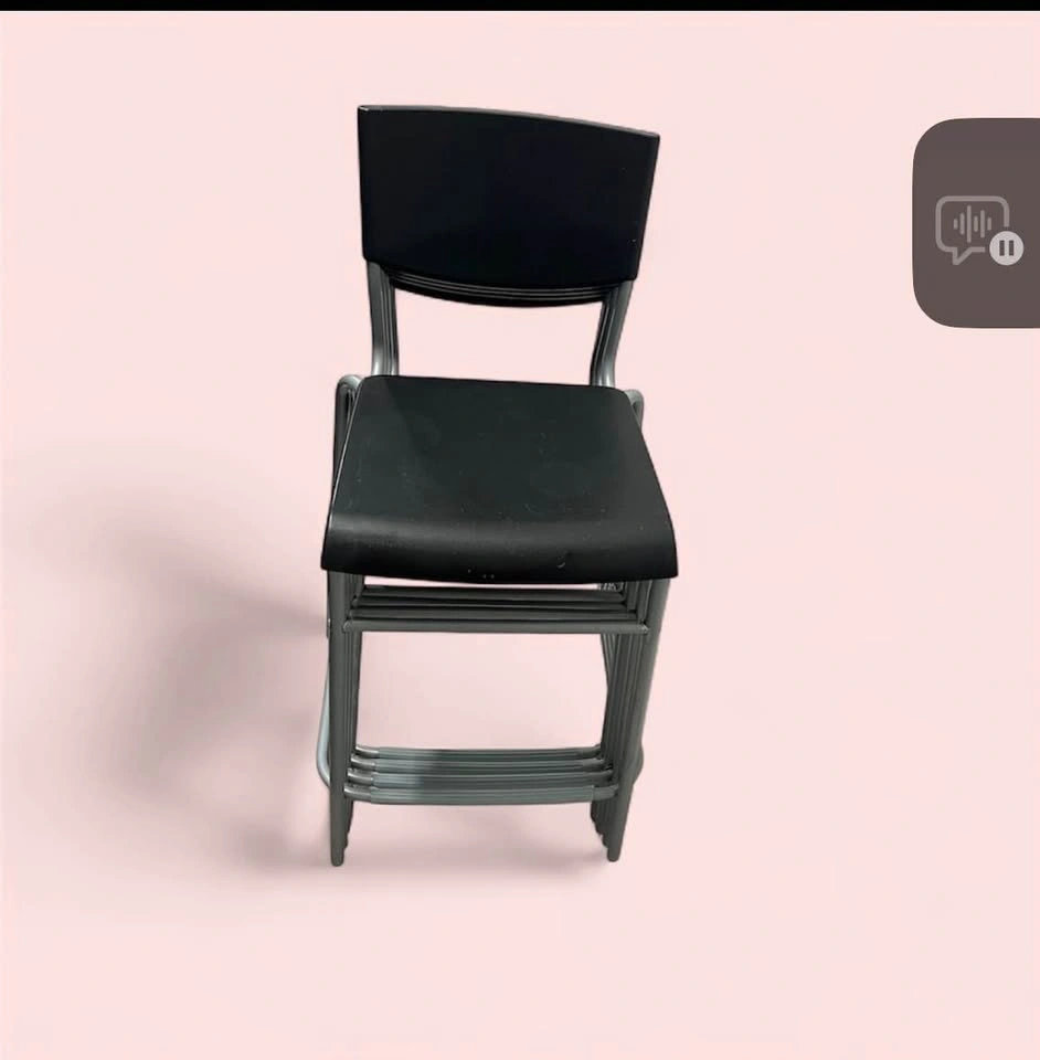 Black Adjustable Folding Table + 4 Chairs - photo 4