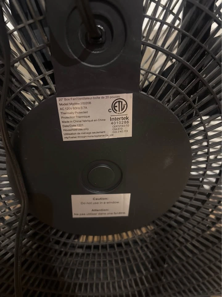 MOVING SALE – MUST GO BY APRIL 18 - 20" Black Box Fan - photo 2