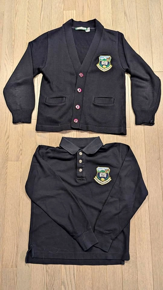 2 Navy Long Sleeve Polo Shirts w/ TLC Logo