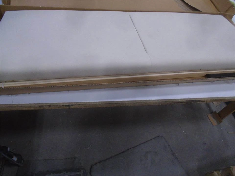 NEW Wooden Bed Frame QUEEN w/ Beige Upholstered Headboard VECELO - photo 5