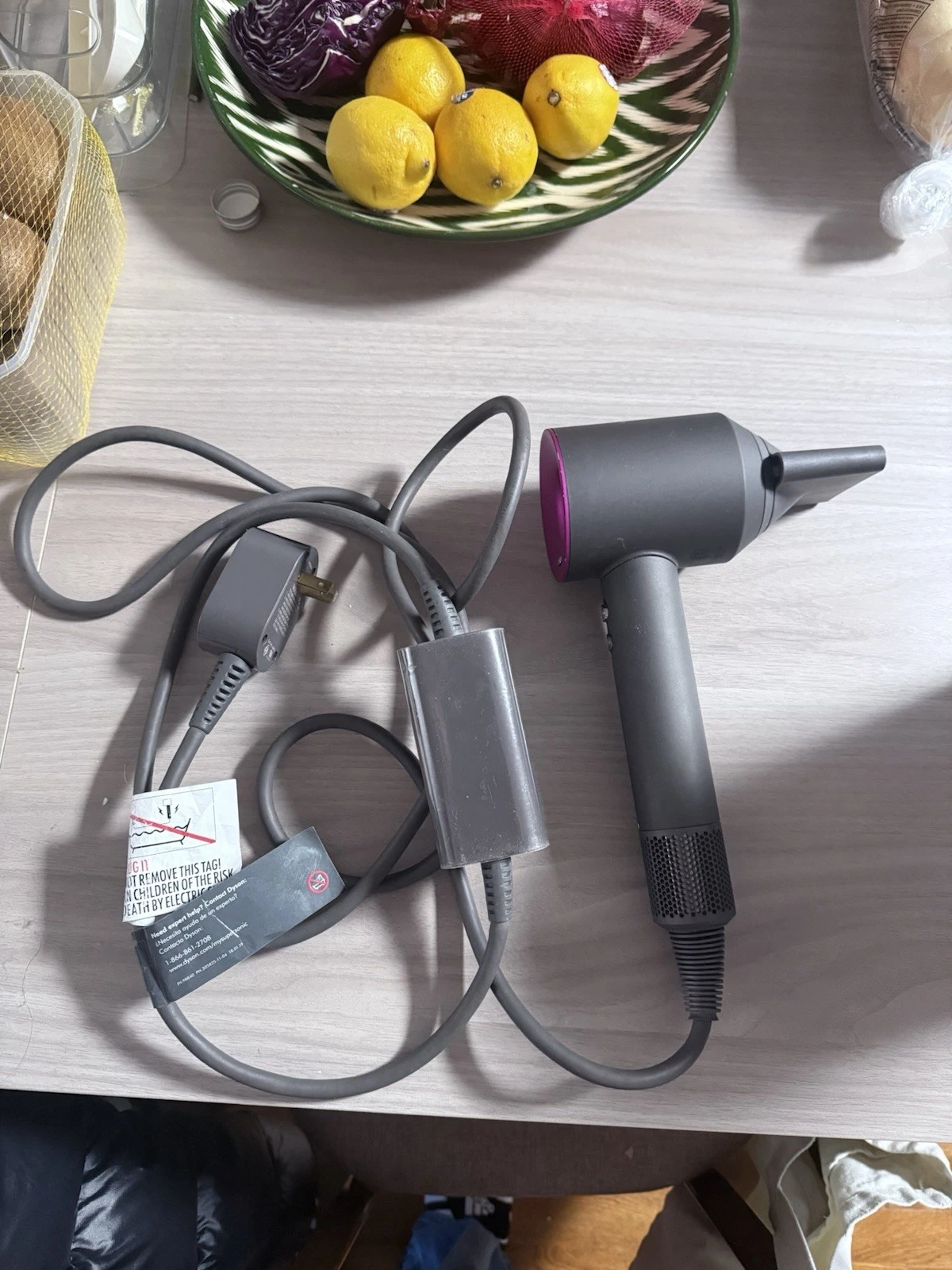 Dyson Electric Hair Dryer Gray Pink Standard Unisex Plastic