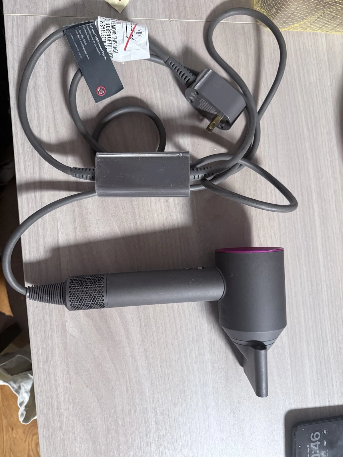 Dyson Electric Hair Dryer Gray Pink Standard Unisex Plastic - photo 2