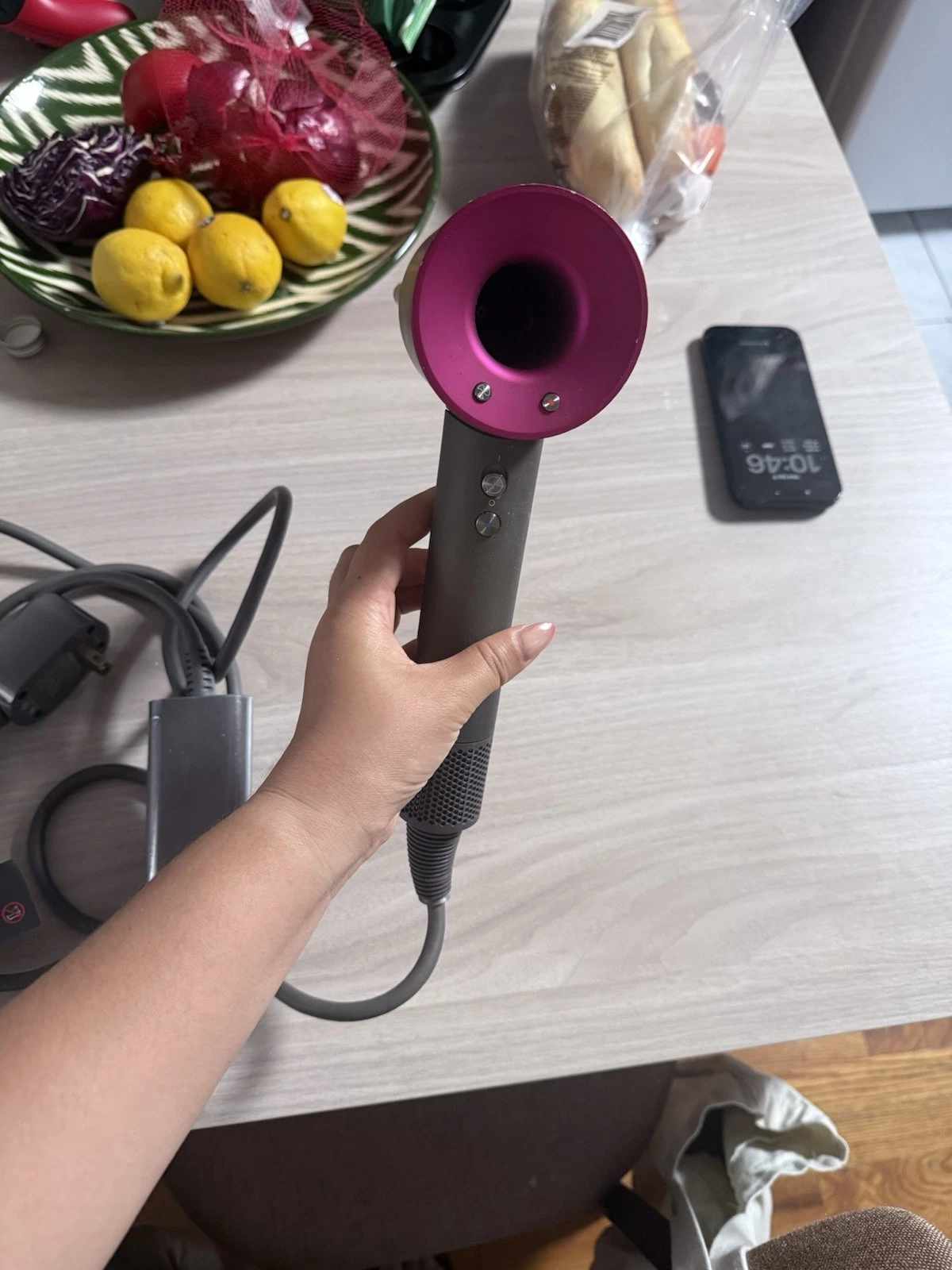 Dyson Electric Hair Dryer Gray Pink Standard Unisex Plastic - photo 3