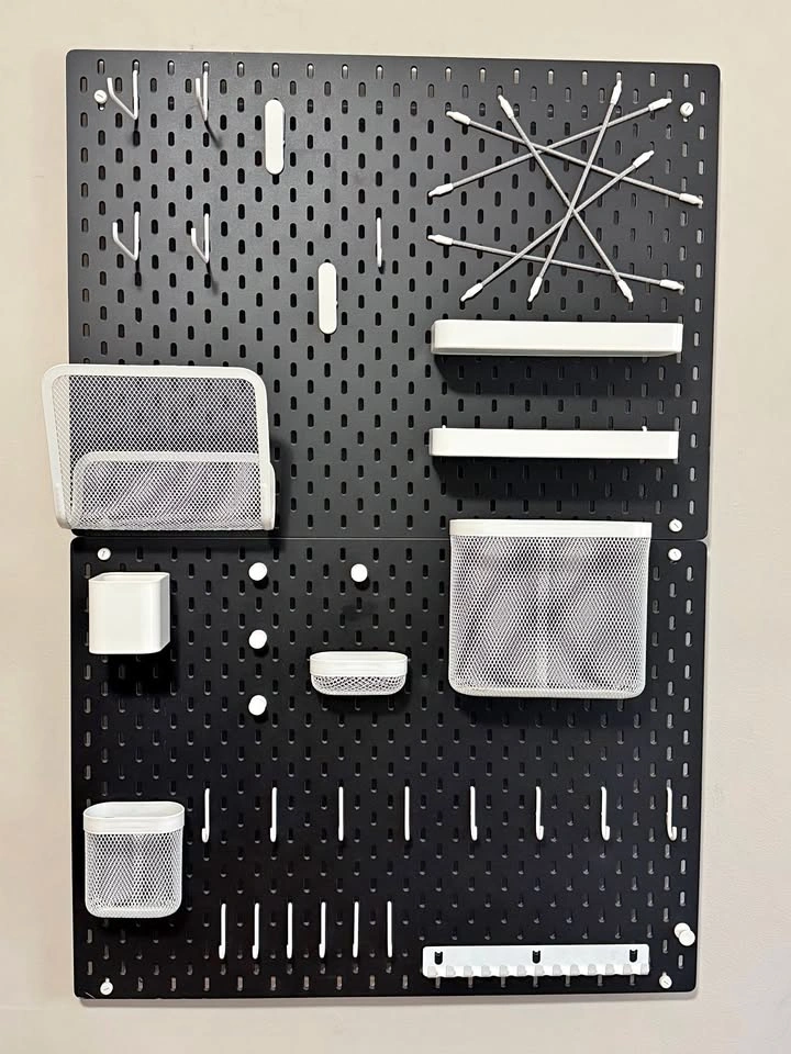 IKEA SKADIS Pegboard Set (2 Boards + Accessories) - Black/White