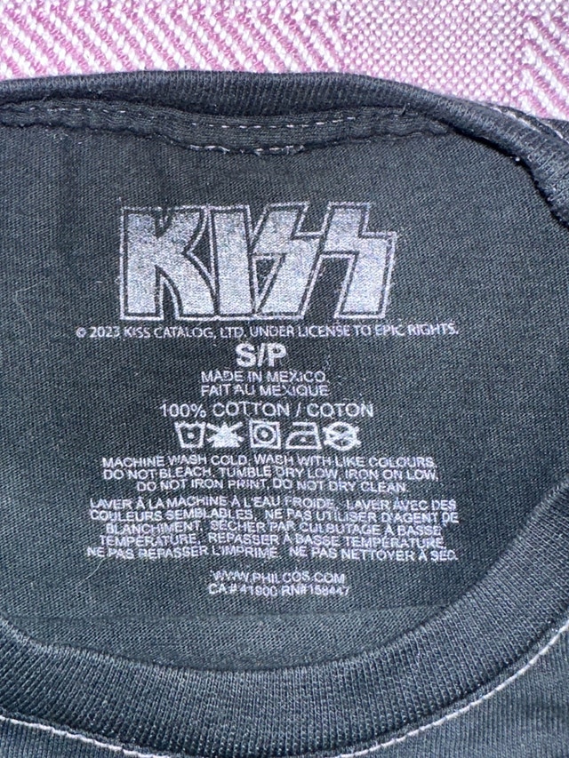 Kiss Destroyer Bleach Washed T-Shirt - Size Small - photo 4