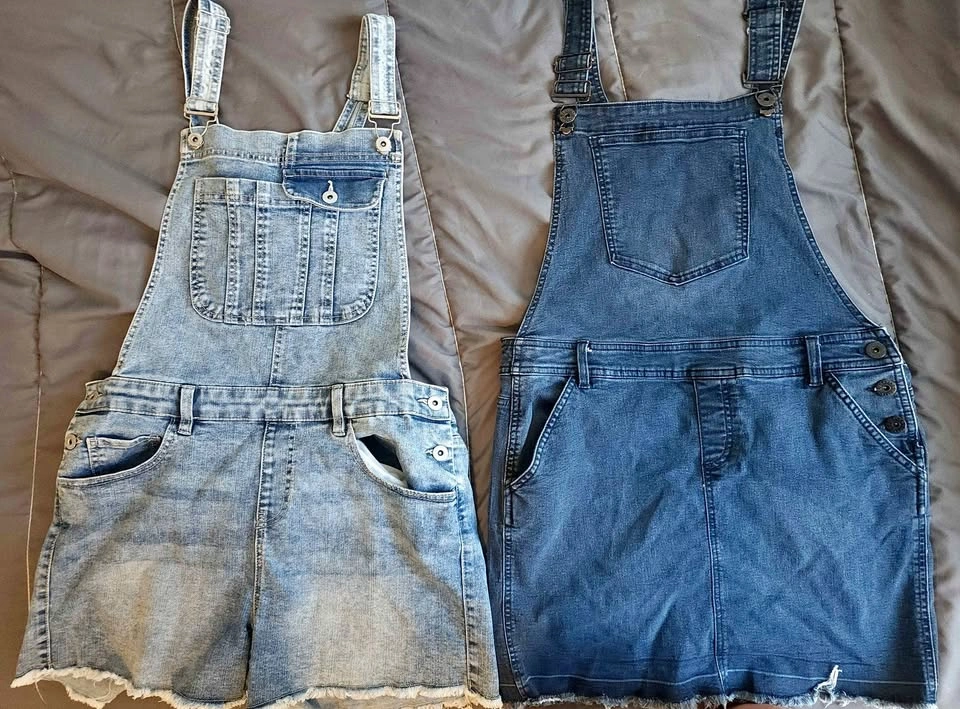 Y2K Denim Overalls + Dress Duo - EightyTwo + Jeaniologie - Sizes
