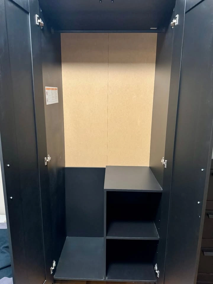 IKEA BRIMNES Wardrobe – Black, 2-Door with Shelves - photo 3