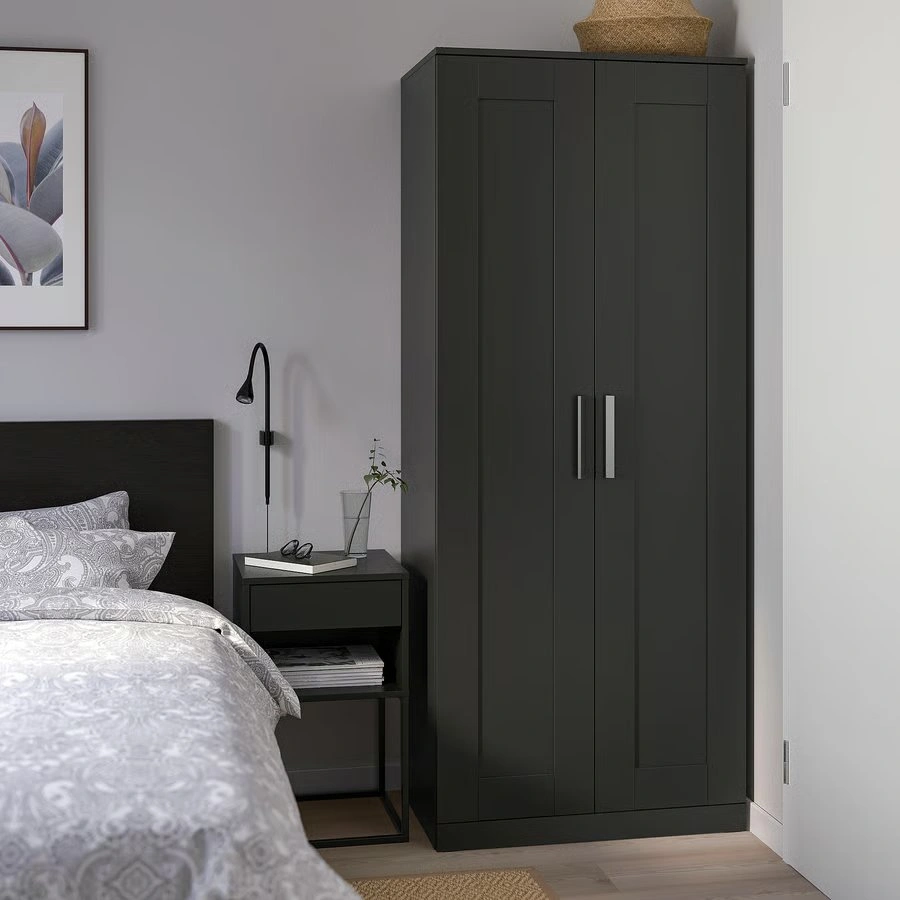 IKEA BRIMNES Wardrobe – Black, 2-Door with Shelves - photo 5