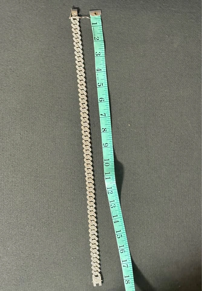 Iced Out Cuban Link Chain Necklace 18 Inch for Man - photo 3