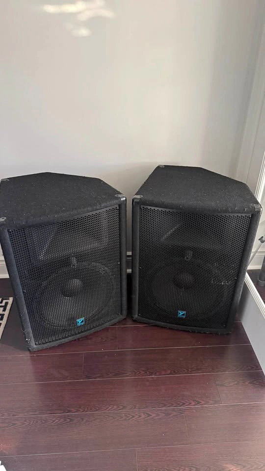 Yorkville YX15P 200W Powered PA Speakers + Stands