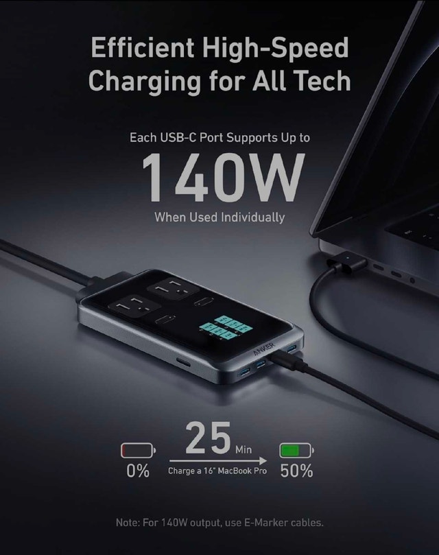 Anker Prime Charging Station, 240W 8-in-1 USB C Power Strip - photo 4